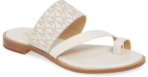 michael kors pratt logo and leather sandal